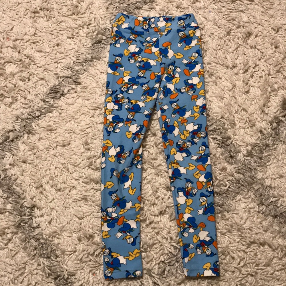 LULAROE Donald Duck leggings size girls l/xl